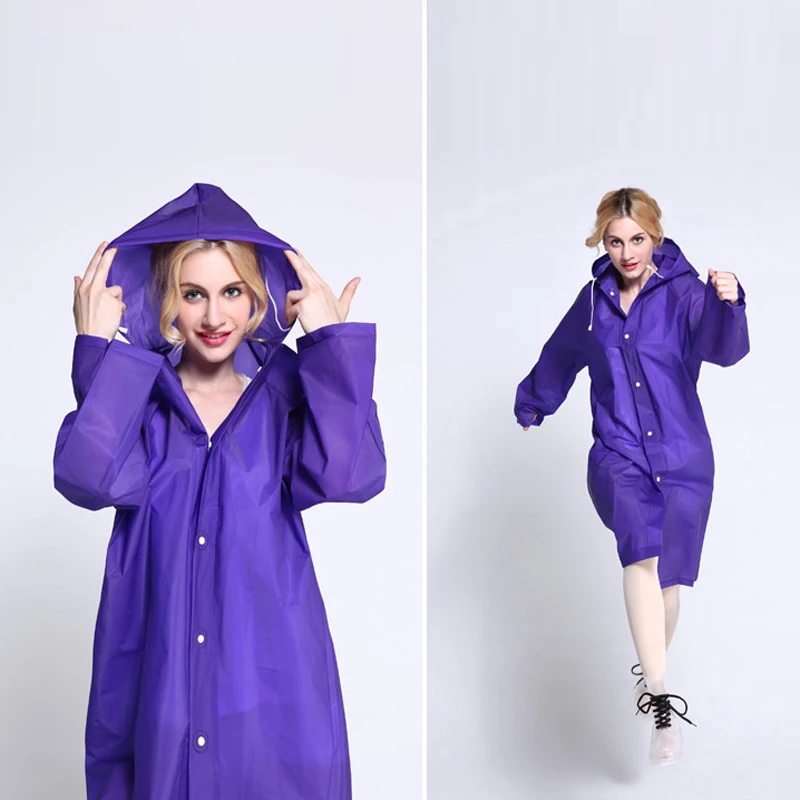 21.Fashion Adult Women Raincoat Rain jacket Outdoor Travel Eva Transparent Rain Gear Poncho Coat Waterproof Long Rainwear