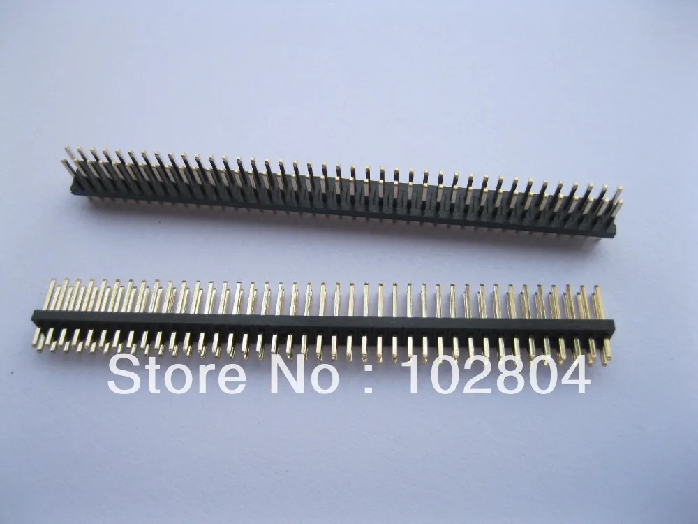 

60 pcs Gold Plated 1.27mm Breakable Pin Header 2x40 80pin Male Double Row Strip