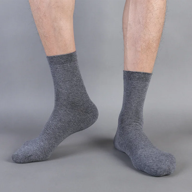 5 P New Style Solid Color Business Men Socks Top Grade Comfortable
