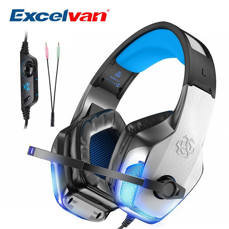 Excelvan V4 игровая гарнитура Casque Проводные ПК стерео наушники с гарнитурой