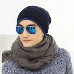 Модные Для мужчин Вязаная Шапка Кепки хип-хоп шляпа зимние толстые теплые Кепки S JL
