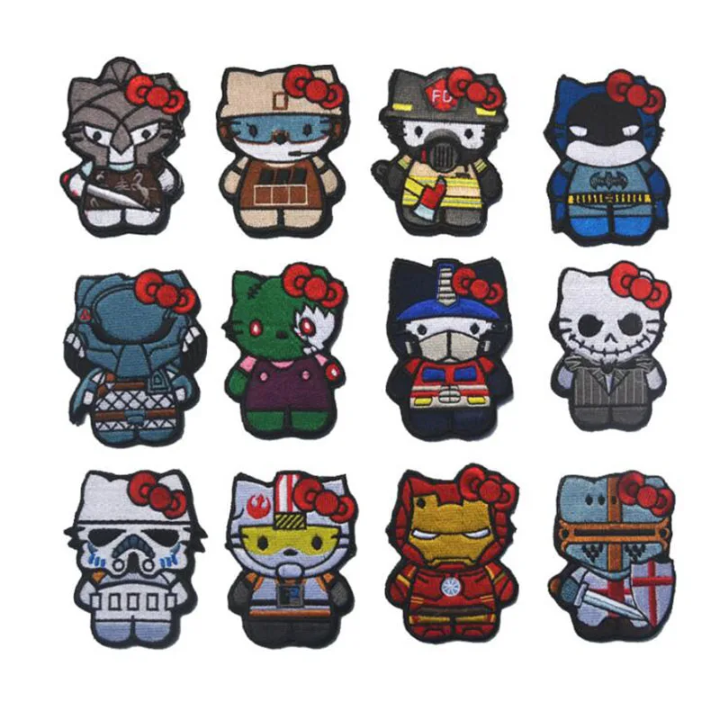 

Cartoon Character Embroidery Patch Tank Monkey Tactics Torso Monkey Embroidery Bandage Epaulettes Patch Jeans Decorative Button
