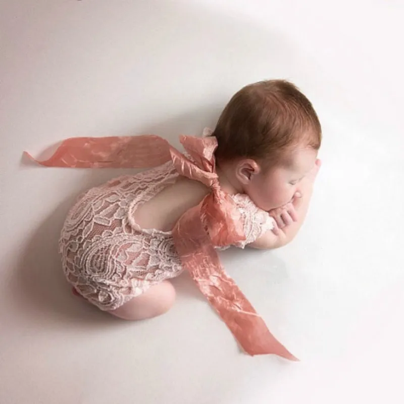 Реквизит для фотосессии новорожденных; кружевные аксессуары для фотографирования новорожденных девочек; лента с длинными рукавами для фотосессии малышей