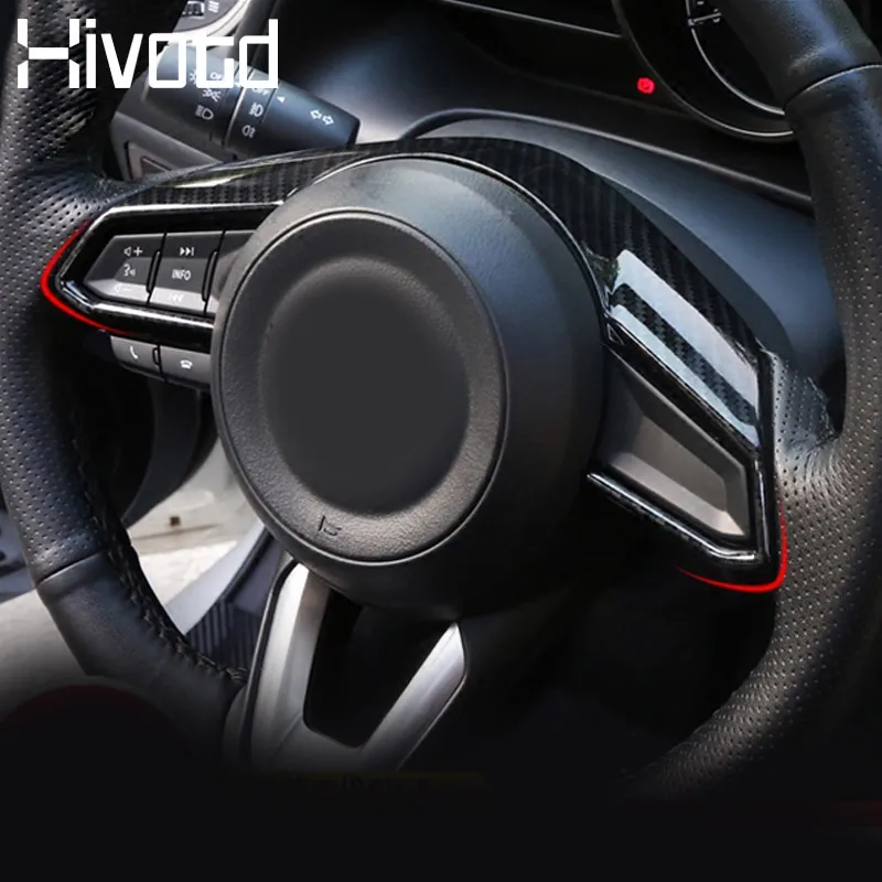 

Hivotd For Mazda CX-5 CX5 Axela Accessories Car Steering Wheel Trim Circle Sequins Cover Sticker Car Styling 2016 2017 2018 2019