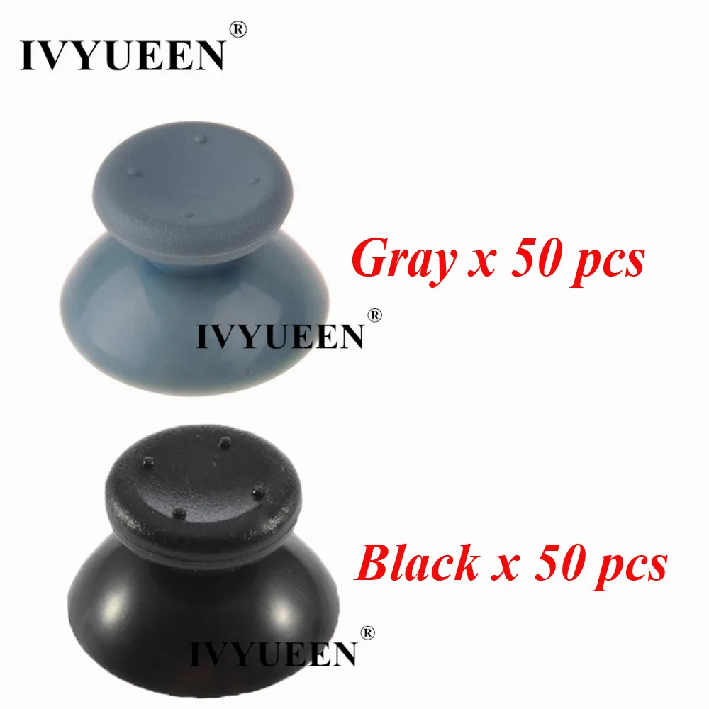 

IVYUEEN 100 PCS Black / Gray for Xbox 360 Controller Replacement Analog Thumb Sticks Grips for X Box 360 Joystick Cover