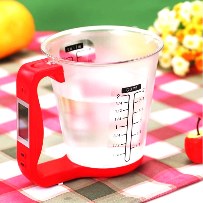 Digital Cup Scale Electronic Measuring Household Jug Scales with LCD Display Temp Measurement Measuring cups Cooking