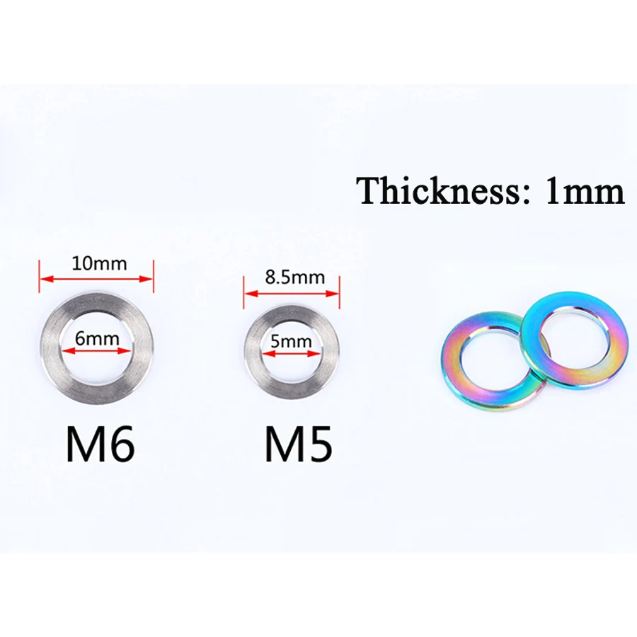 RISK 10 шт./лот плоская шайба для велосипеда M5/M6 титановый велосипед Ti болты винтовая втулка для MTB велосипедные болты запчасти велосипедная Болтовая прокладка