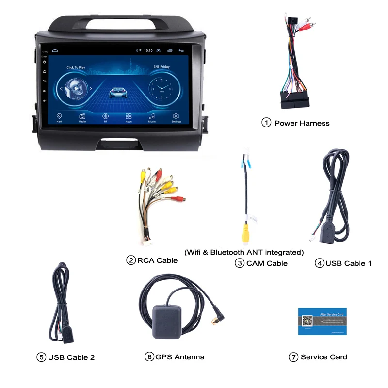 Cheap 9 inch Android 8.1 2.5D Tempered HD Touchscreen Radio for KIA Sportage R 2010-2016 with Bluetooth USB WIFI support SWC 5