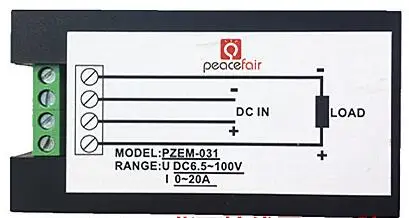 DC6.5~ 100V 0~ 20A цифровой ЖК комбо Панель метр Вольт Ампер силовой модуль Ватт метр