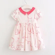 Hurave font b Summer b font Girl Cartoon Clothes Kids Cat font b Dress b font