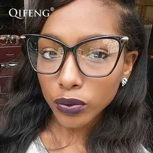 QIFENG оптические женские очки компьютерные кошачьи очки оправа женские прозрачные линзы QF113