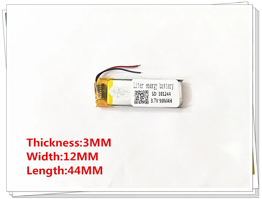

3.7 V lithium polymer battery 90 mah 301244 children watch the electronic dog vehicle traveling data recorder