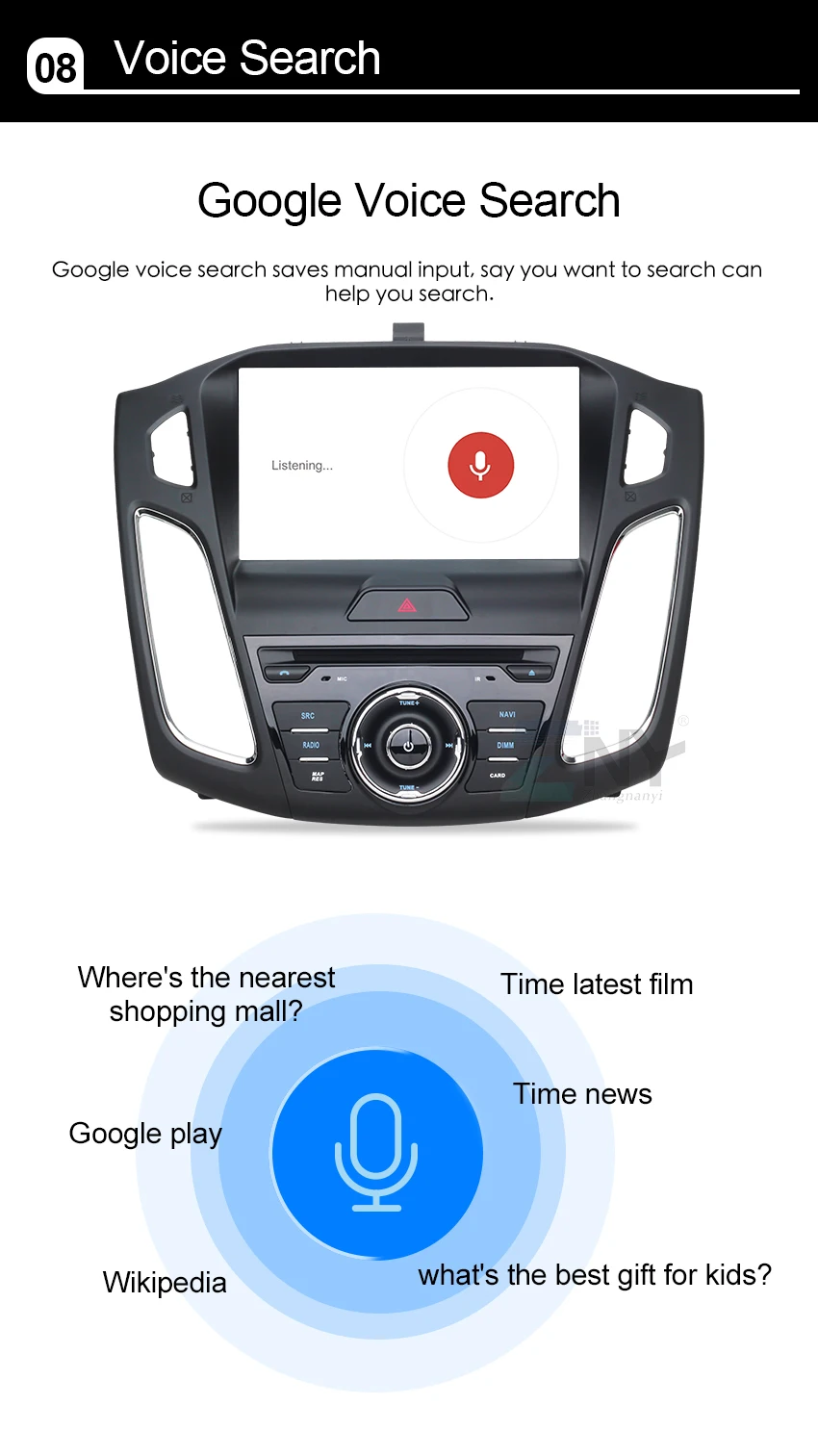 Best 9" HD Android 8.1 Car GPS Stereo For 2015 2016 2017 Focus Auto DVD Audio Video Radio FM RDS WiFi Navigation Free Backup Camera 9
