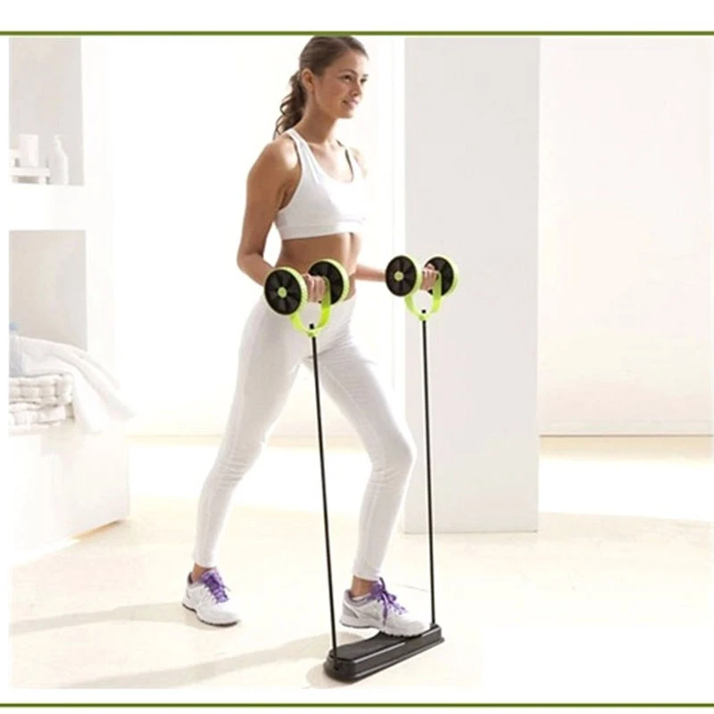 AB wheel roller stretching elastic abdominal fitness pull rope tool AB roller abdominal muscle fitness trainer movement
