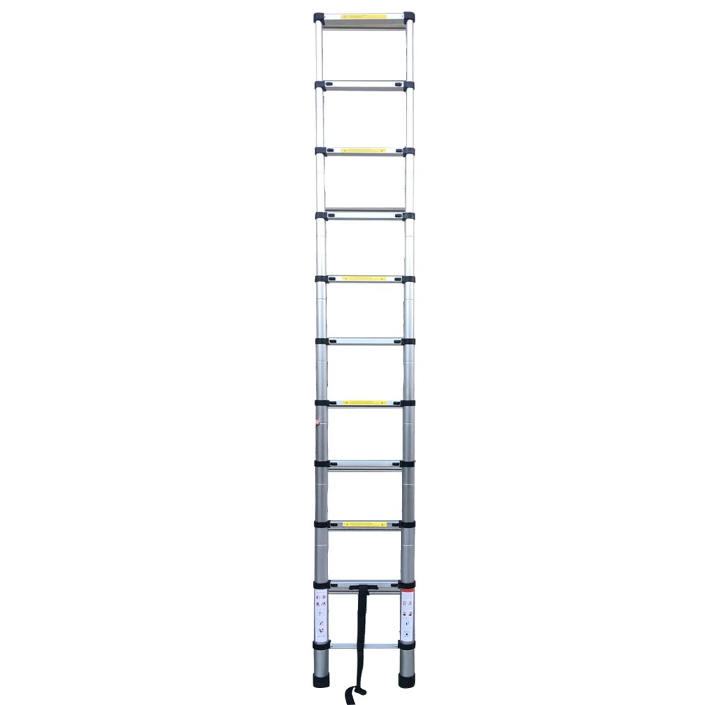 10.50FT(3,2 м) бытовой складываемый алюминиевый сплав Лестница 11 шагов выдвижные лестницы телескопическая Выдвижная