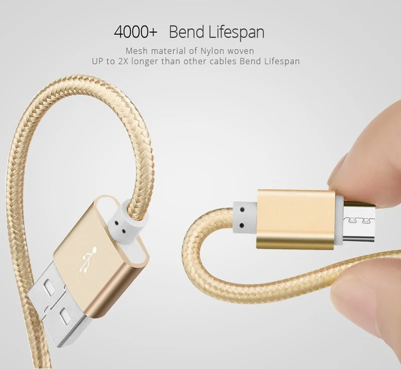 Нейлоновый Micro USB кабель для Android синхронизации данных и зарядки Prestigio Wize PMT3341 NV3 PX3