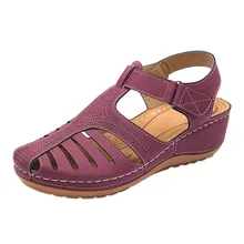 YOUYEDIAN/женские сандалии; Летние повседневные сандалии на платформе; обувь на танкетке размера плюс; сандалии-гладиаторы в римском стиле; 6#3,5