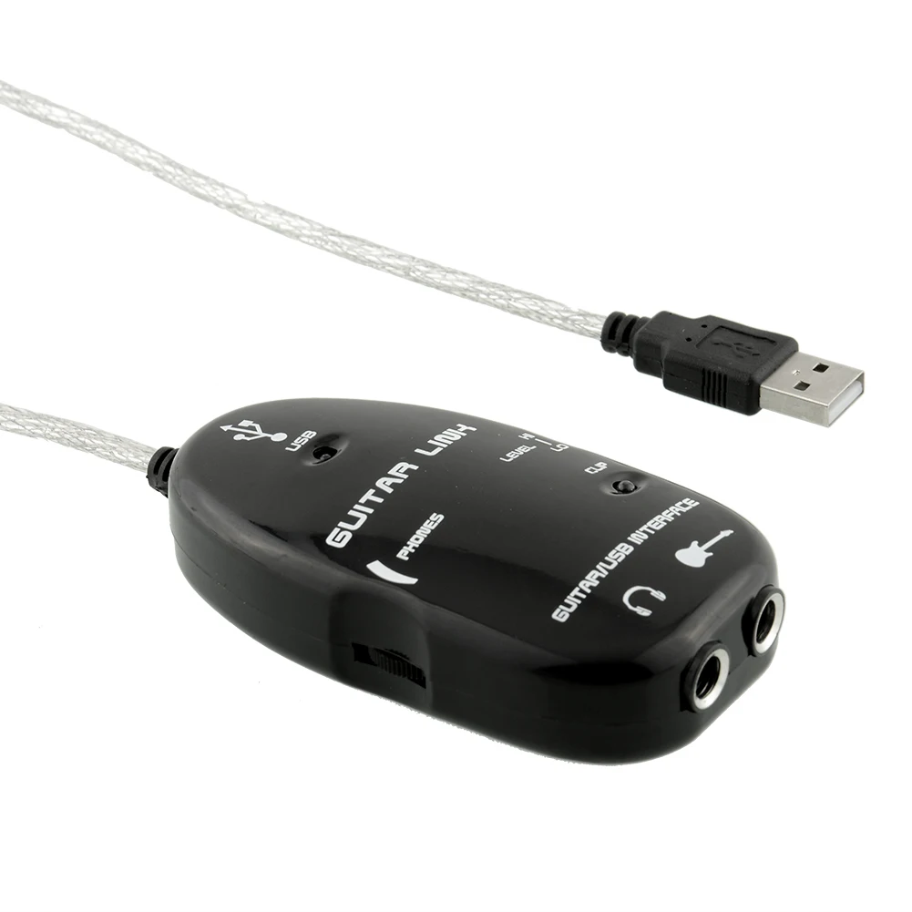 High Quality Electric Guitar USB Interface Link Cable Cord Black For MAC PC MP3 WAV Recording