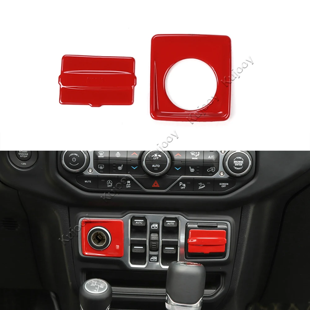 Interior Mouldings Car Cigarette Lighter / USB Socket Port Cover Stickers for Jeep Wrangler JL 2018 Up Styling | Автомобили и