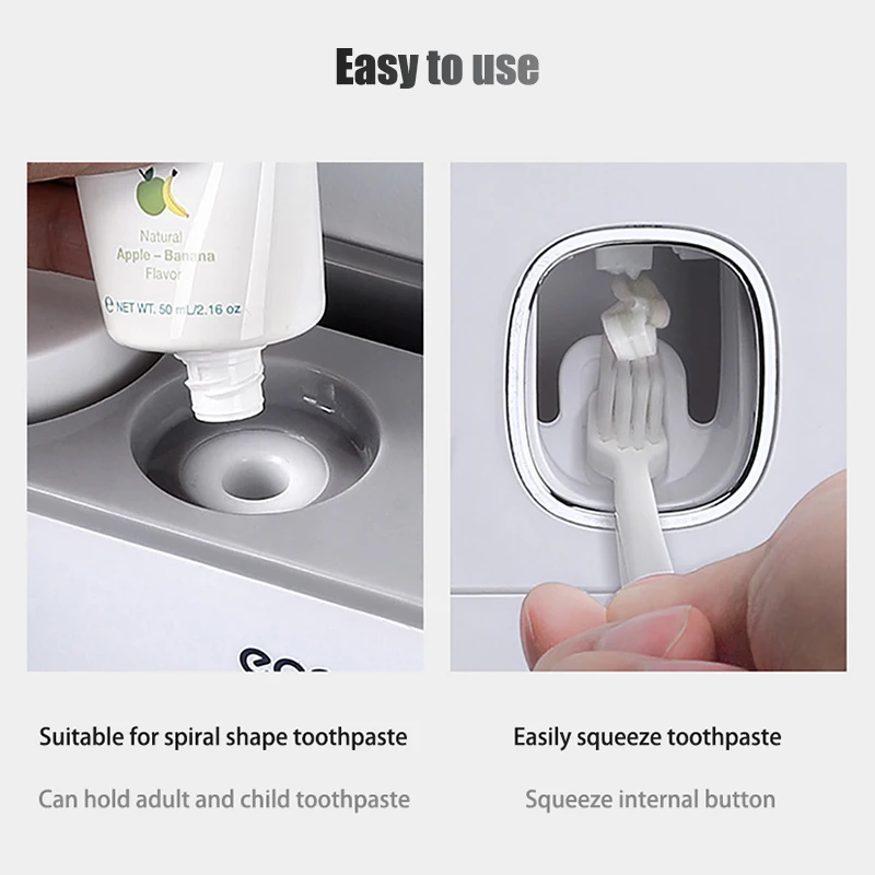 Comprar AODMUKI baño dispensador automático de pasta de dientes exprimidor de pasta de dientes montado en la Pared Soporte de cepillo de dientes juego de accesorios de baño