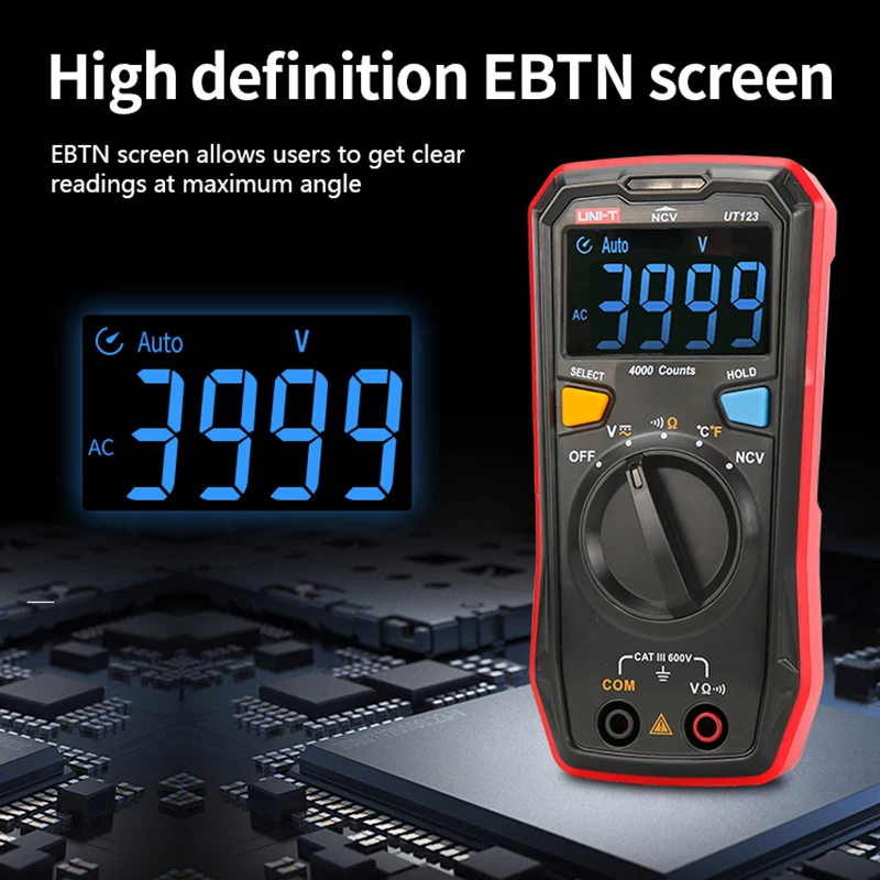 Digital Multimeter Multimeter Tester Voltage Meter Tester UNI-T UT123 UT123D Mini Digital Multimeter Temperature Tester Data AC DC Voltmeter Pocket Voltage Ampere Ohm Meter Auto Range
