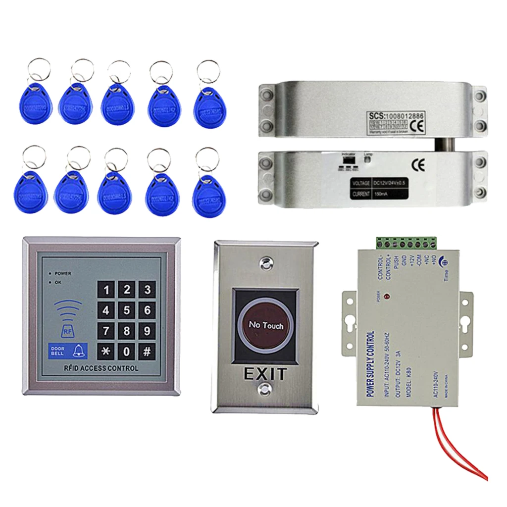 MagiDeal Door Access Control Fingerprint ID Card KeyPad System Electric Door Lock