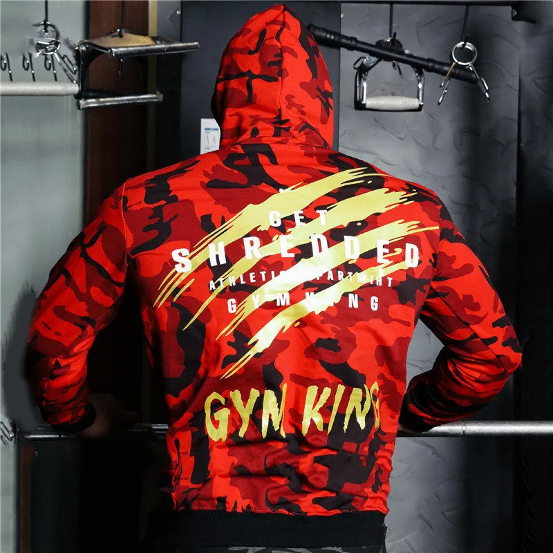 

Spring Autumn Mens Camouflage Hoodies Running Jacket Male Army Fitness Sport Clothing Men's Windbreaker Military Jacket hoodies