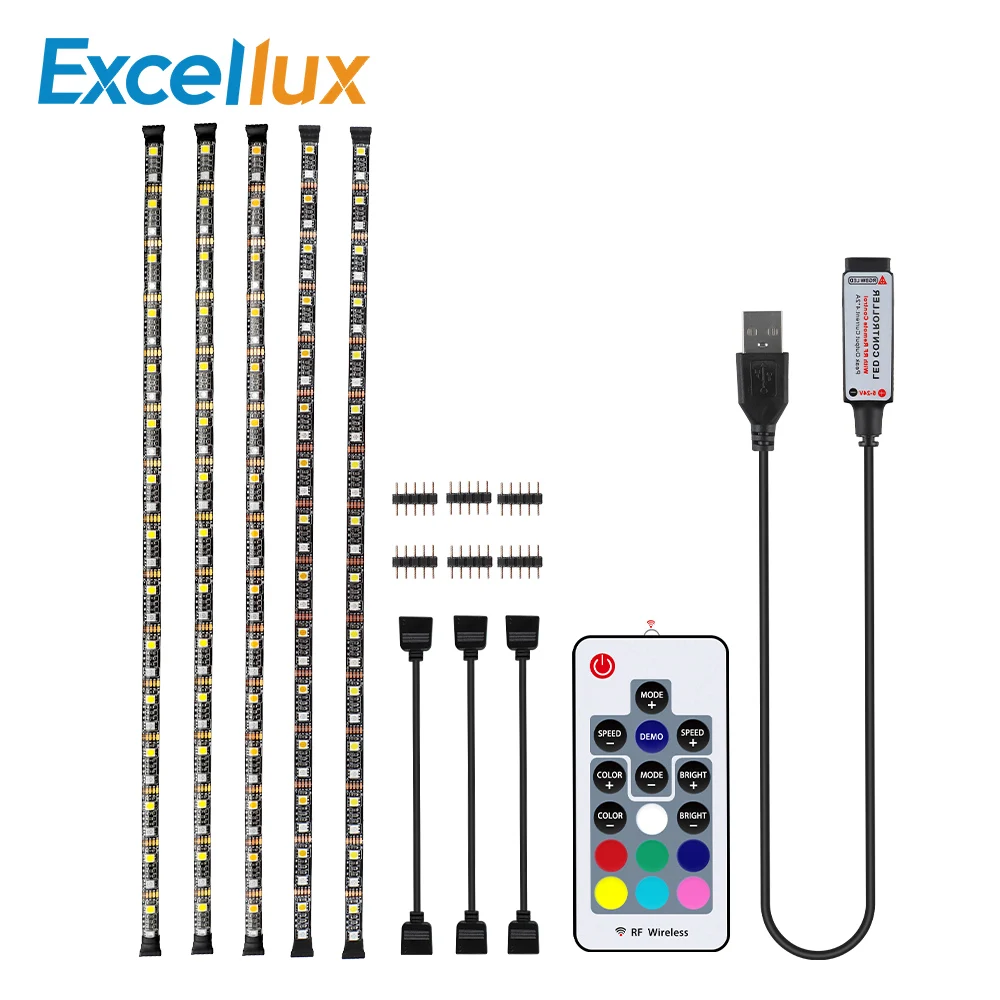 

DC 5V USB LED strip 5050 RGBW RGBWW 50CM 1M 2M 3M 4M For PC TV Background Lighting Flexible LED strip Adhesive Tape RF Control
