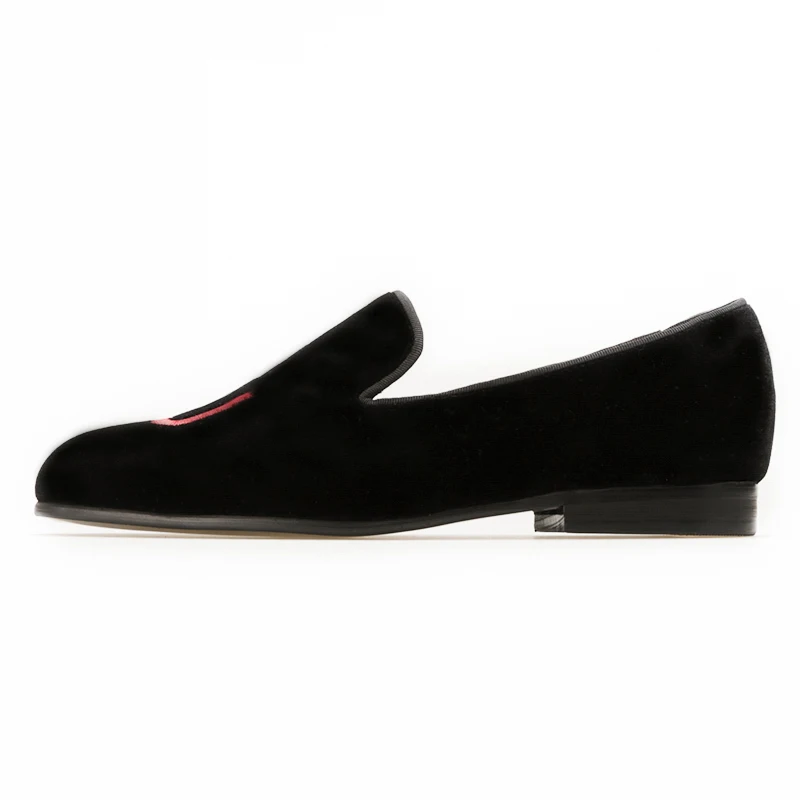 PIERGITAR/новые стильные женские бархатные туфли с вышитая буква вечерние модельные туфли женские лоферы на плоской подошве