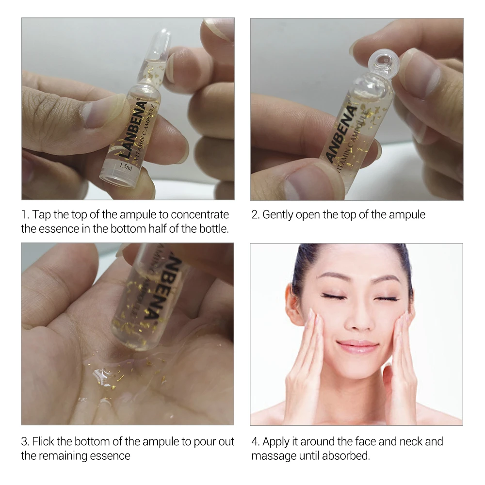 Lanbena Vitamin C Ampoule Serum Whitening Moisturizer Remover Freckle Speckle Fade Dark Spots Anti-aging Nourishing For 7 Days Lanbena Vitamin C Ampoule Serum Whitening Moisturizer Remover Freckle Speckle Fade Dark Spots Anti-aging Nourishing For 7 Days