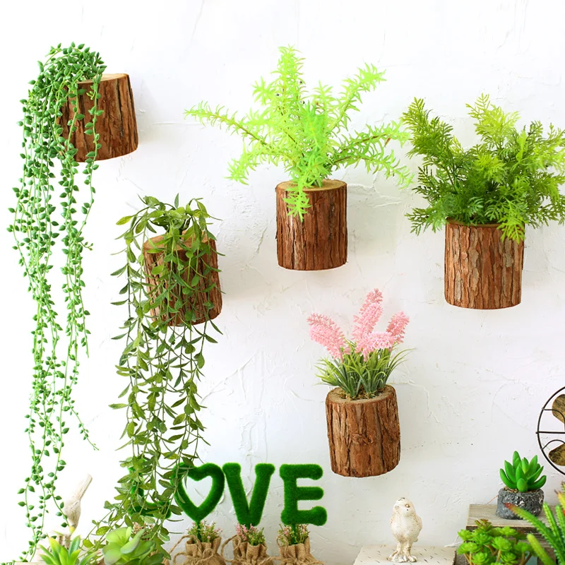 

Bonsai Wood Model Home Decoration for Living Room Tree Miniatures Green Plant Simulation Tabletop Decor Hanging Garden Wall
