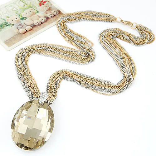 2016 Layers Chain Necklace Imitated Gemstone necklace lovely Baroque