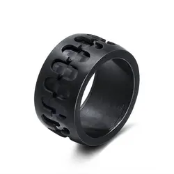 ORSA JEWELS кольцо из нержавеющей стали с черным для мужчин новый уникальный дизайн крутая Мода 12 мм ширина кольцо Рождественский подарок DGTR43