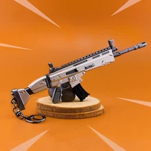 Fortress Night Keychai Toy Battle Royalen Action Figure From FORTNITE Scar Rifle Weapon Model Alloy Weapons PUBG