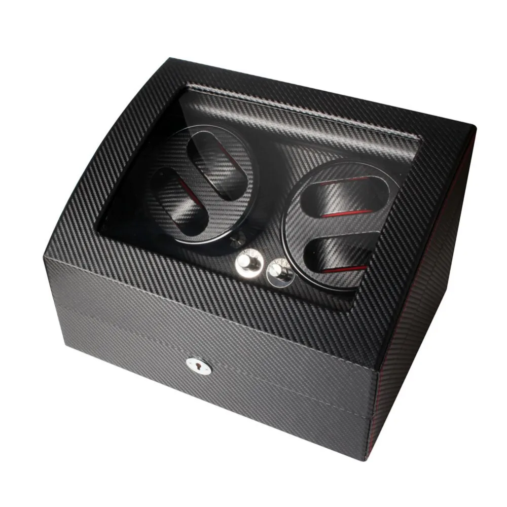 Black Carbon Automatic watch winder box 4+6 in Watch Winders from