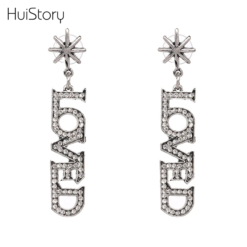 New Design European And American Style Personality Letter Metal Earrings Jewelry For Women Trendy Statement Patry Gift | Украшения и