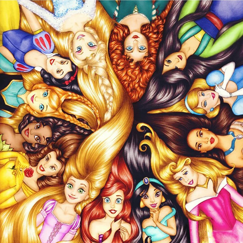 

5D DIY full Square/Round Drill diamond painting Cross stitch Disney Princesses 3D Rhinestone embroidery Home Mosaic decor gift