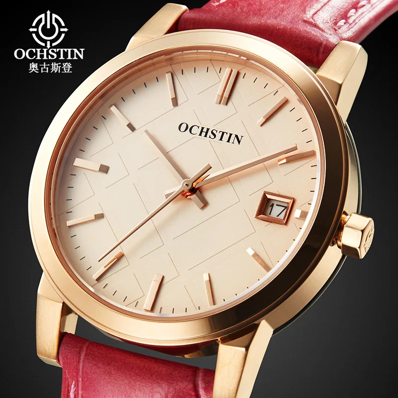 Women Genuine Leather Watches Fashion Luxury Sapphire Glass Quartz Watch Lady Casual Dress Watch Female Clock