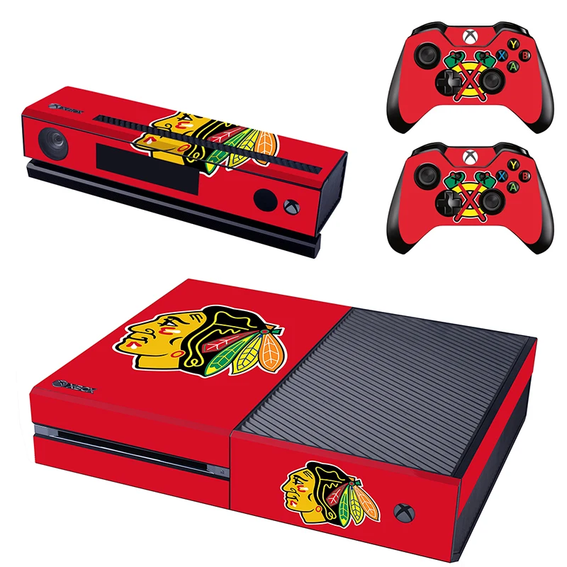 

HOMEREALLY PVC Skin Sticker Classic The Chicago Blackhawks Decal Cover For Xbox one Console and 2 Controller Skins