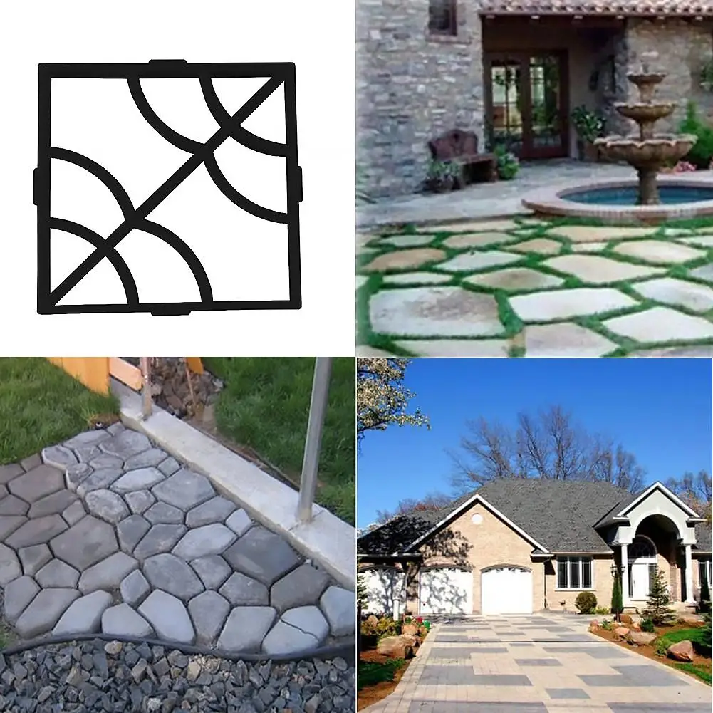 

1PC Paving Mould Plastic Oval Floor Cement Concrete Garden Building Paving Mould Mould Pavement Decoration Tool