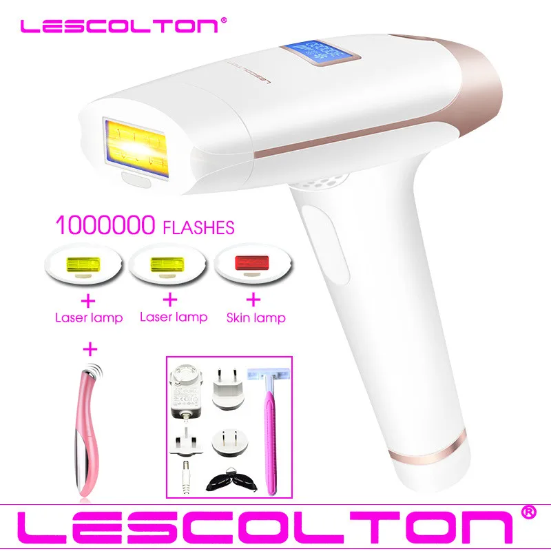 Лазерный эпилятор lescolton 4 в 1 IPL для удаления волос 1000000 раз с ЖК дисплеем удаление