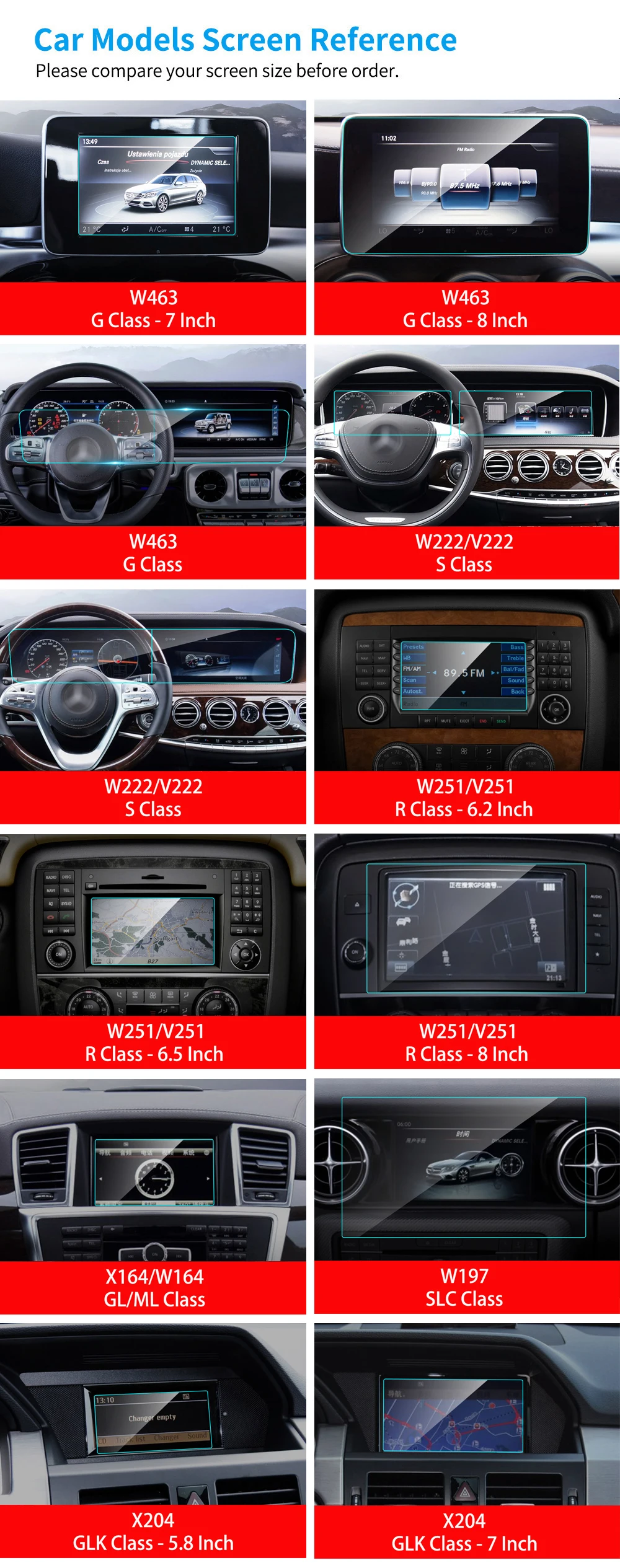 Автомобильный gps навигатор Защитная пленка для Mercedes W222 V222 W463 W251 V251 W164 X164 W197 X204 G R S GL ML SLC GLK Class