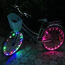 Велосипед свет горная дорога фонари для велосипеда красочный свет велосипедная шина стальной провод обод 18 светодиодный велосипедный фонарь 2 м