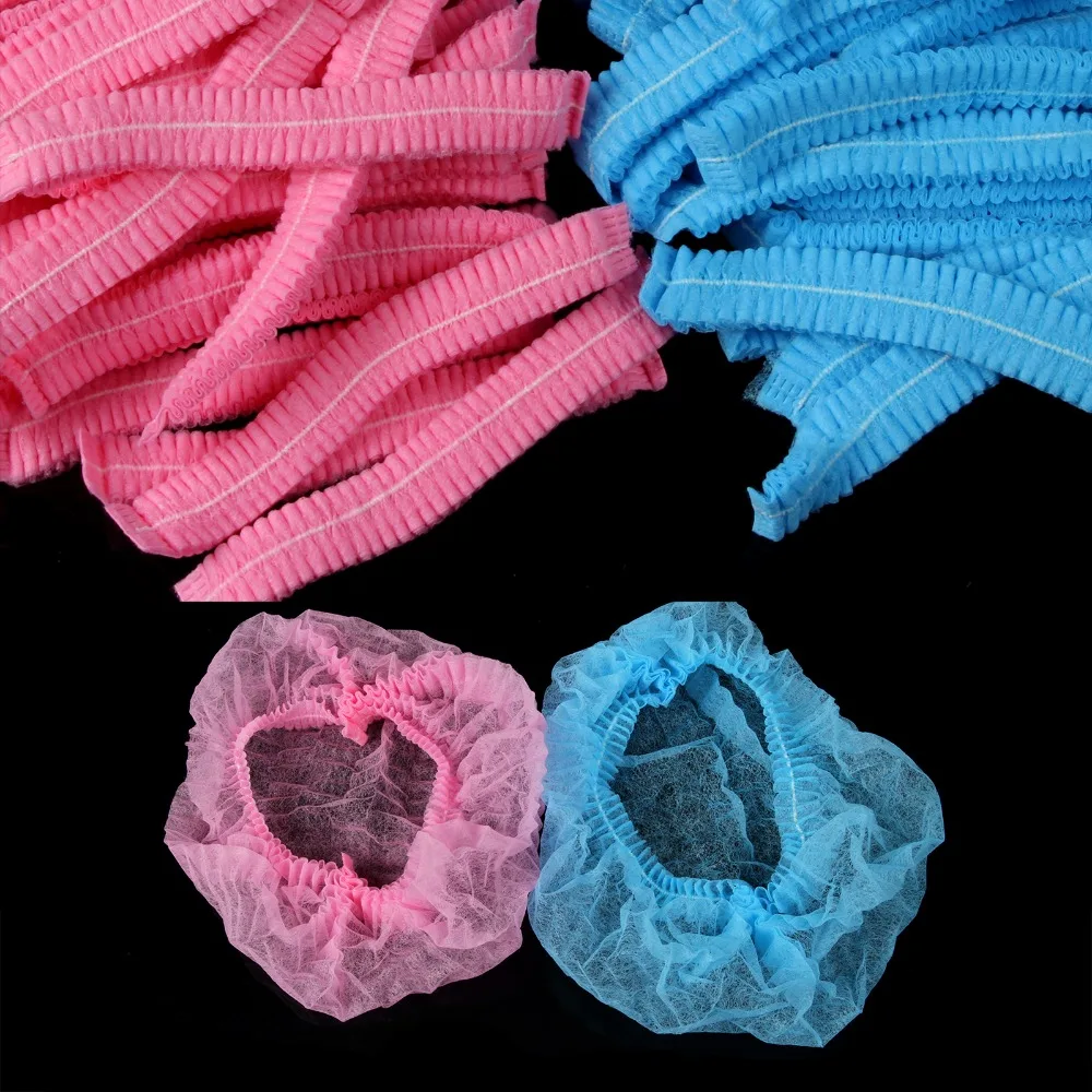 

100PCS Non-woven Disposable Tattoo Caps Pleated Anti Dust Hat Women Men for Spa Hair Salon Beauty Accessories