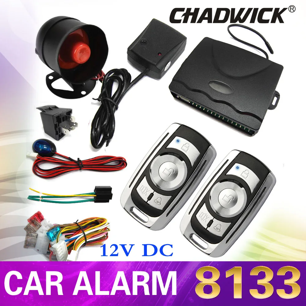 

CHADWICK 8133 Quality car alarm system remote control keyless entry central door locking with siren anti-theft key device 12V DC