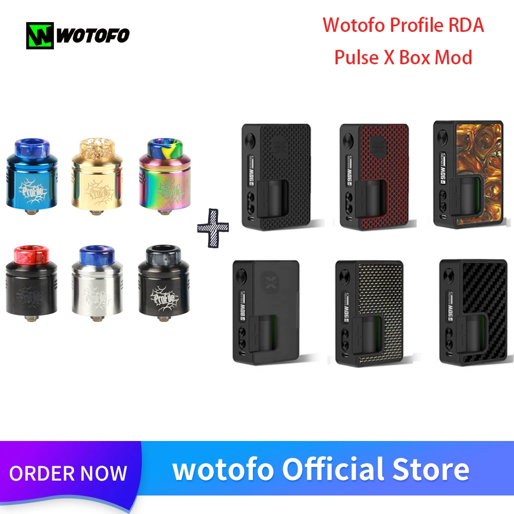 

Original Wotofo Profile RDA Electronics Cigarette Vape Tank Kit With Pulse X BF Mod Box Mod fit 18650 20650 20700 21700 Battery