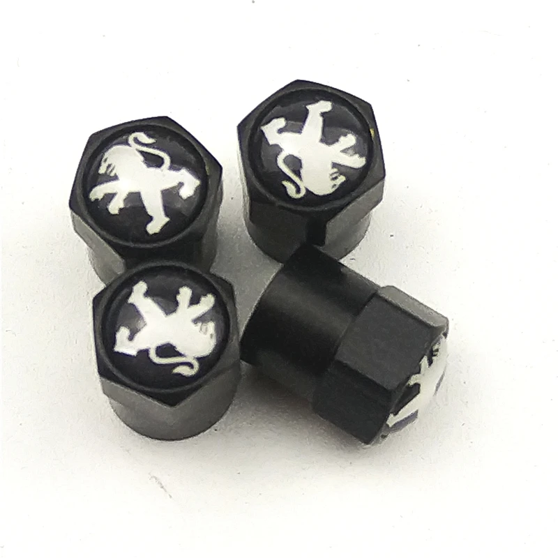 

4Piece/set black Sport CAR Styling Auto Accessories Car Wheel Tire Valve Caps Case for 206 307 408 Motors