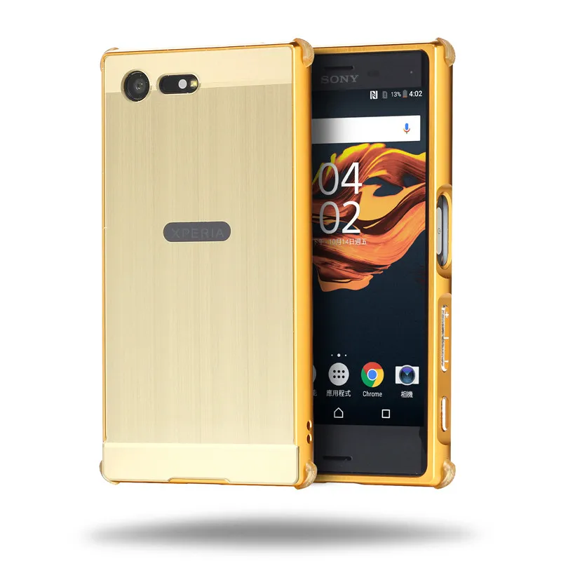 

For Sony X Compact F5321 Case Plating Metal Frame with Brushed Back Cover Hard Case for Sony Xperia X Compact Xperia X Mini 4.6