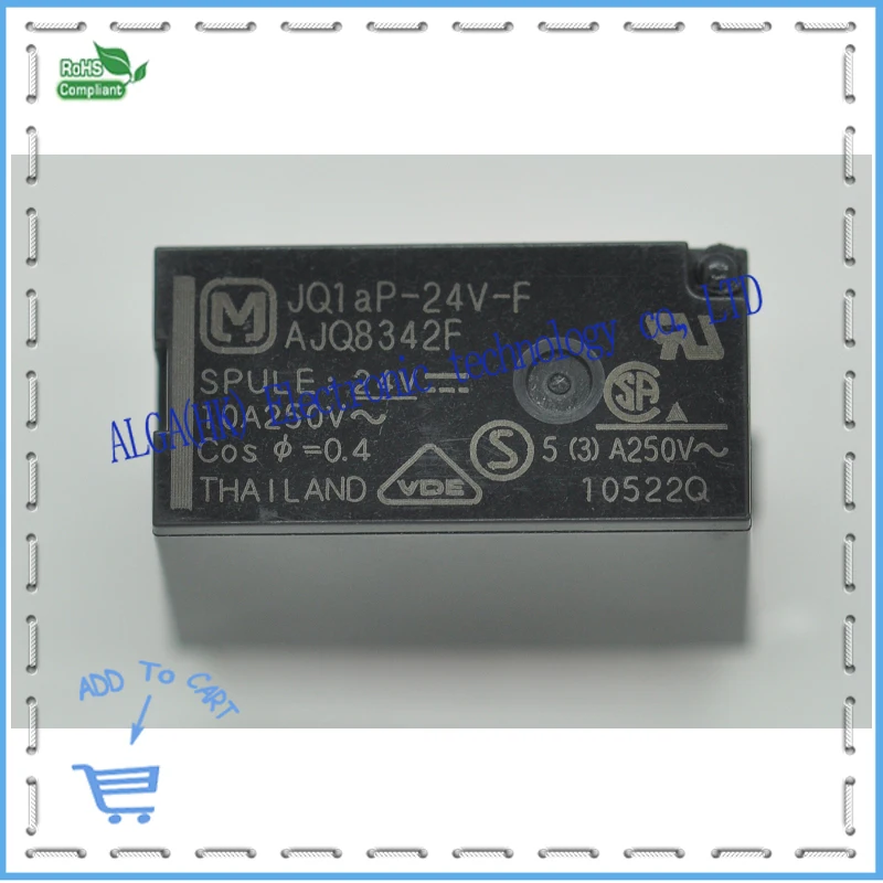 

Relay JQ1aP-24V-F AJQ8342F 10A 250V 4feet new original and =ALQ324