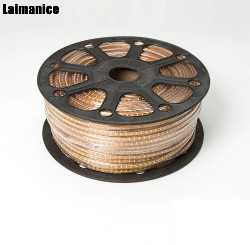 

1M -25M AC 220V Led Strip SMD 3014 120Led/M IP67 Waterproof Led Tape Rope Flexible Light With EU Power Plug White/Warm White